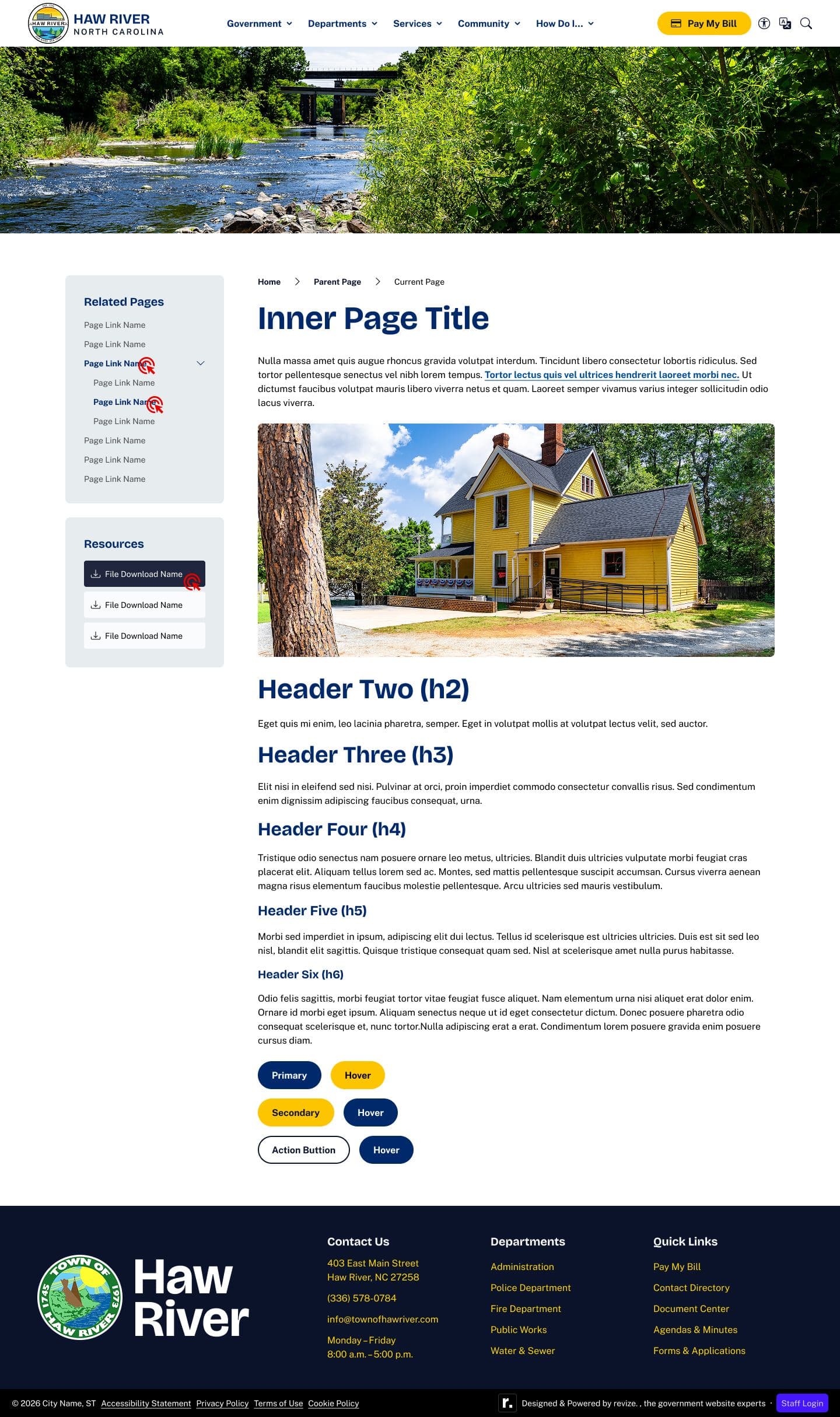 Interior page design