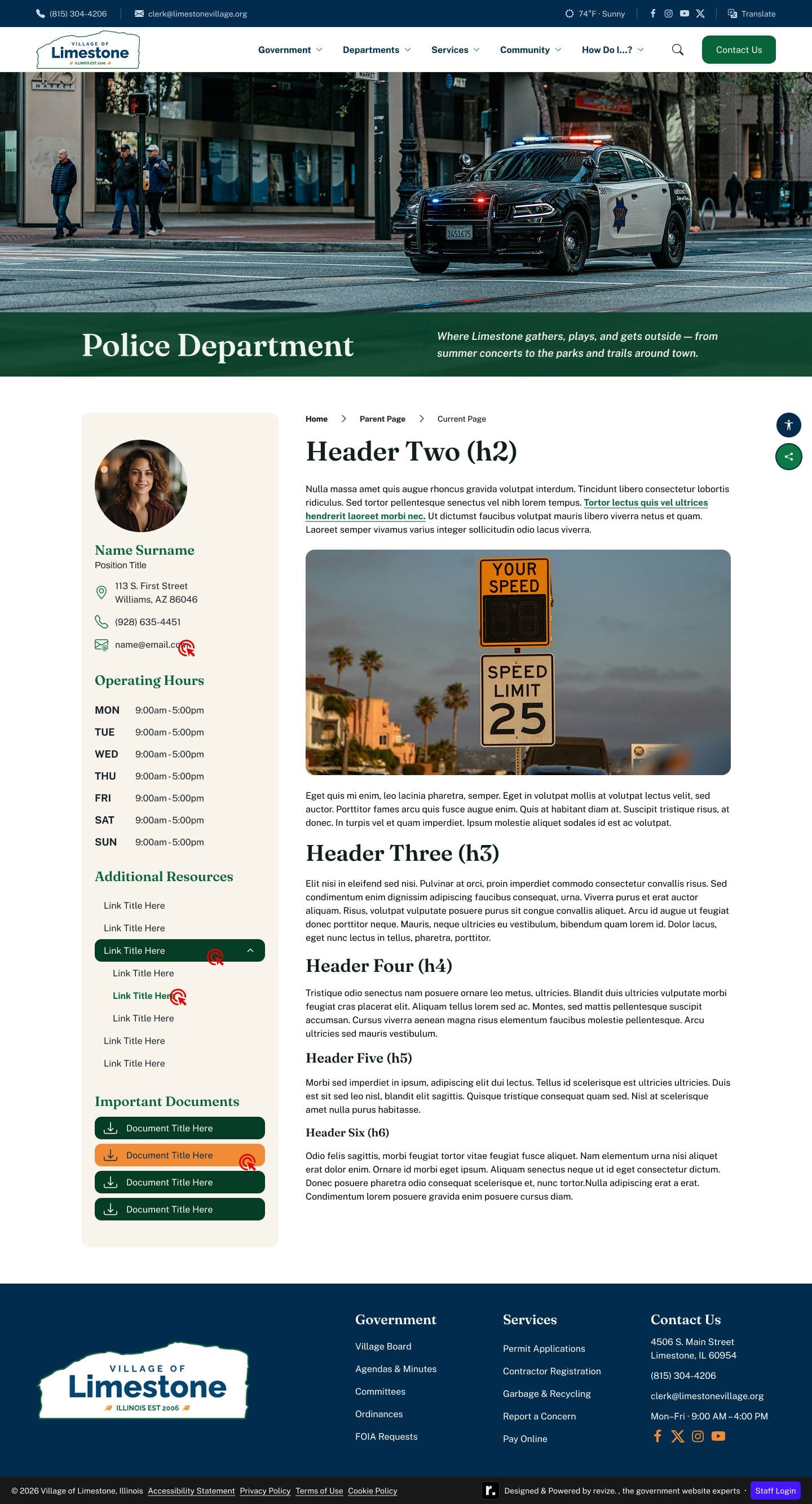 Department template design