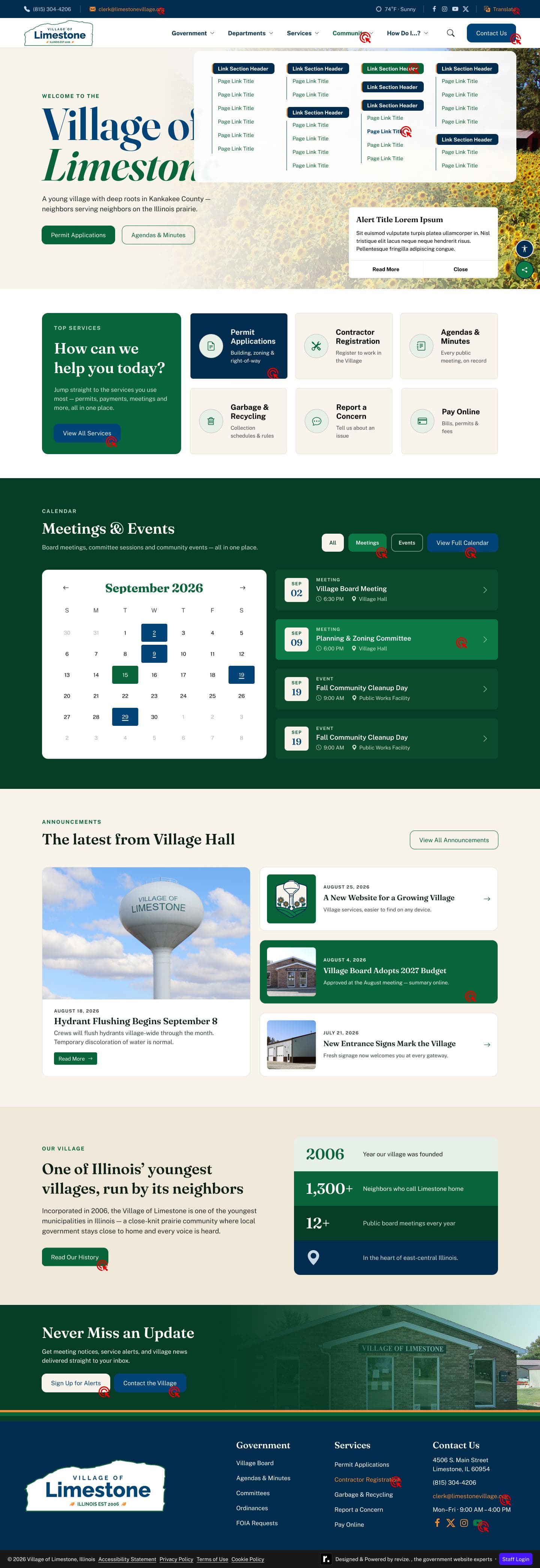 Interactions and menus design