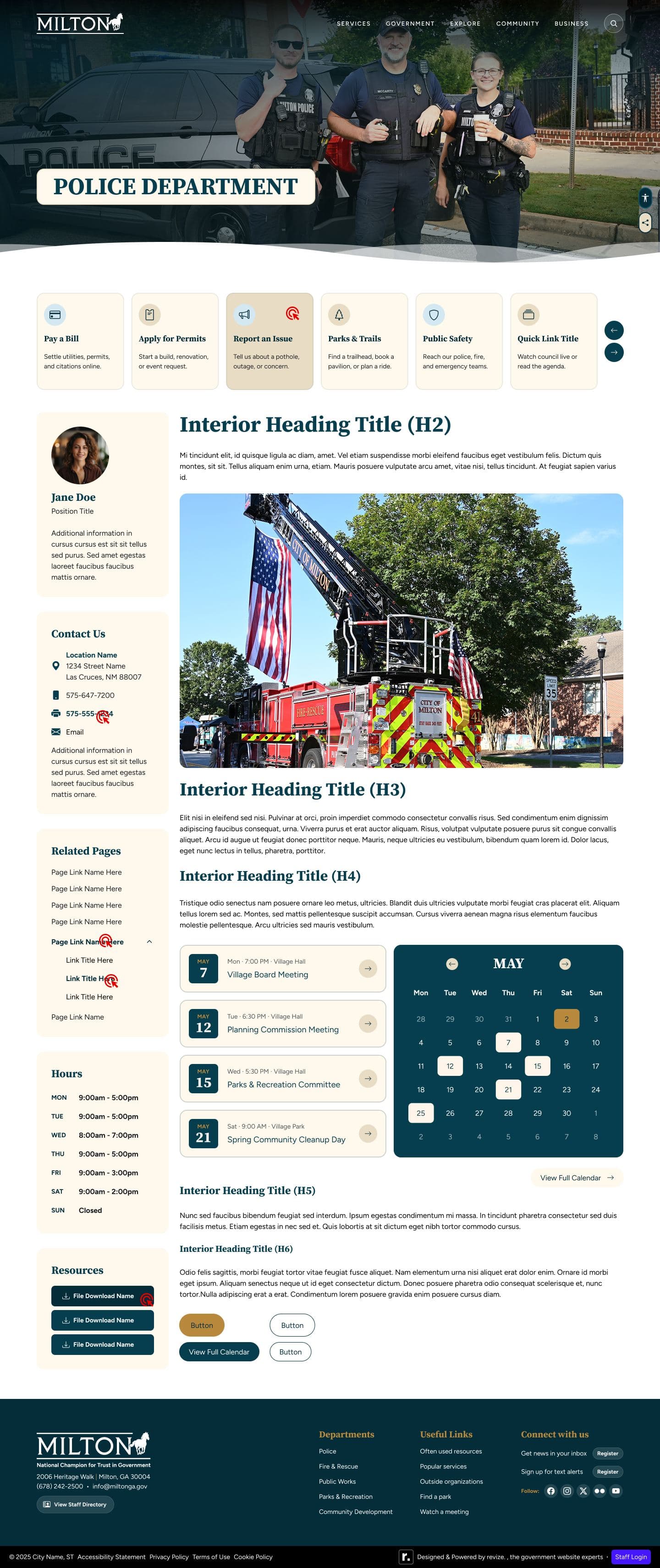Department template design