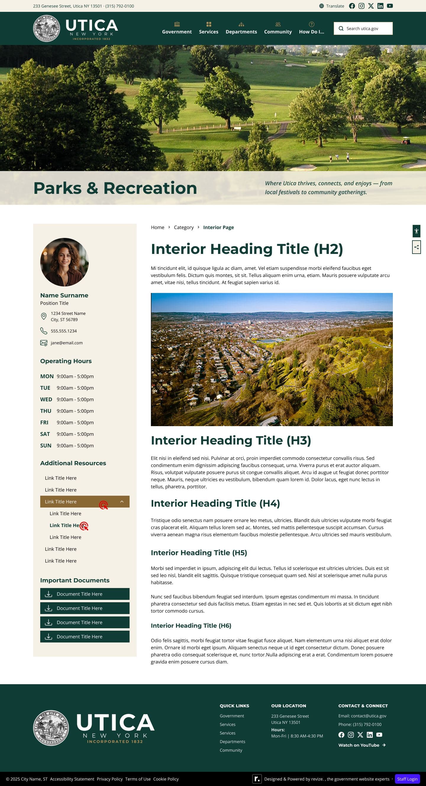 Department template design