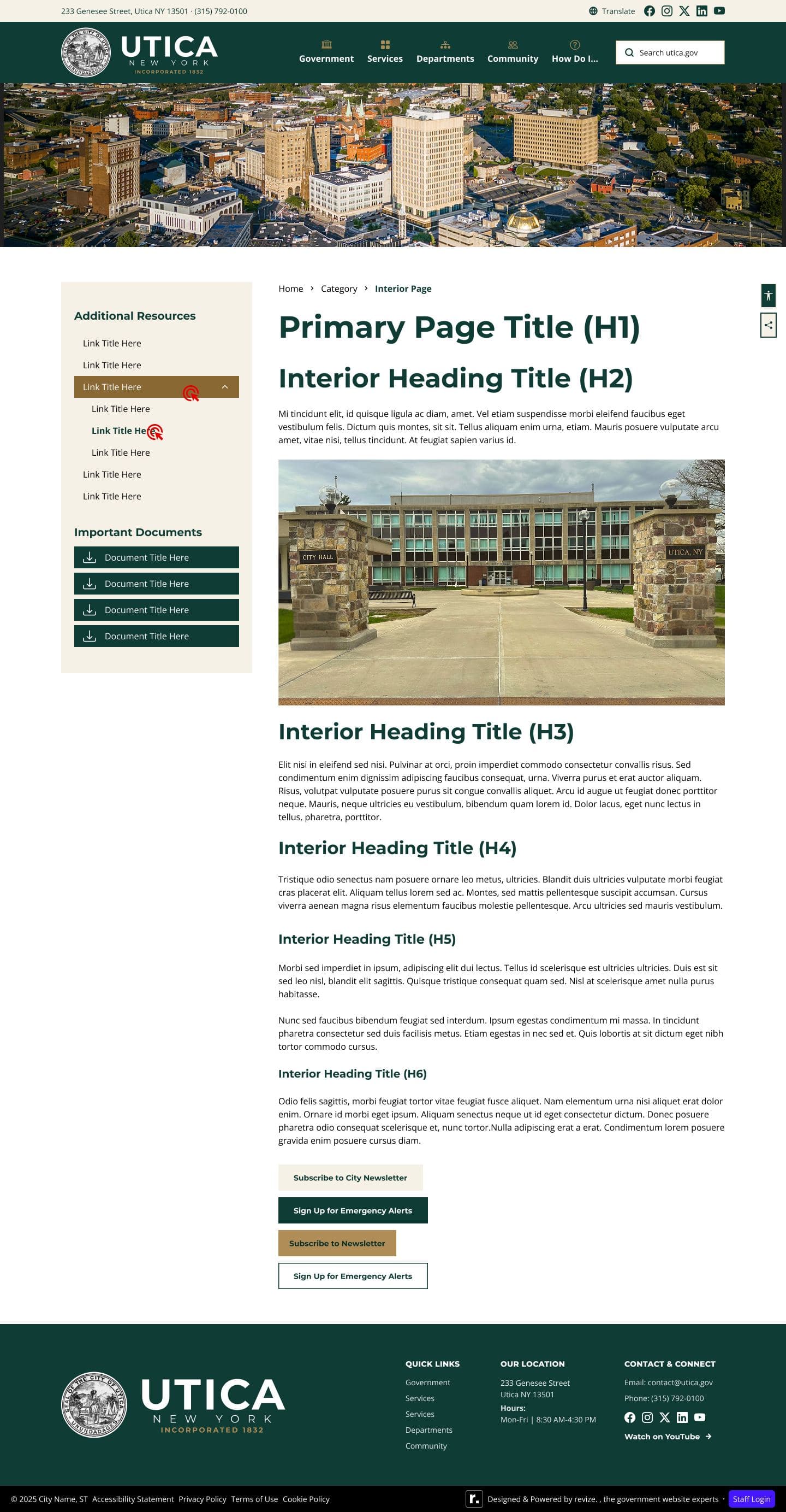 Interior page design