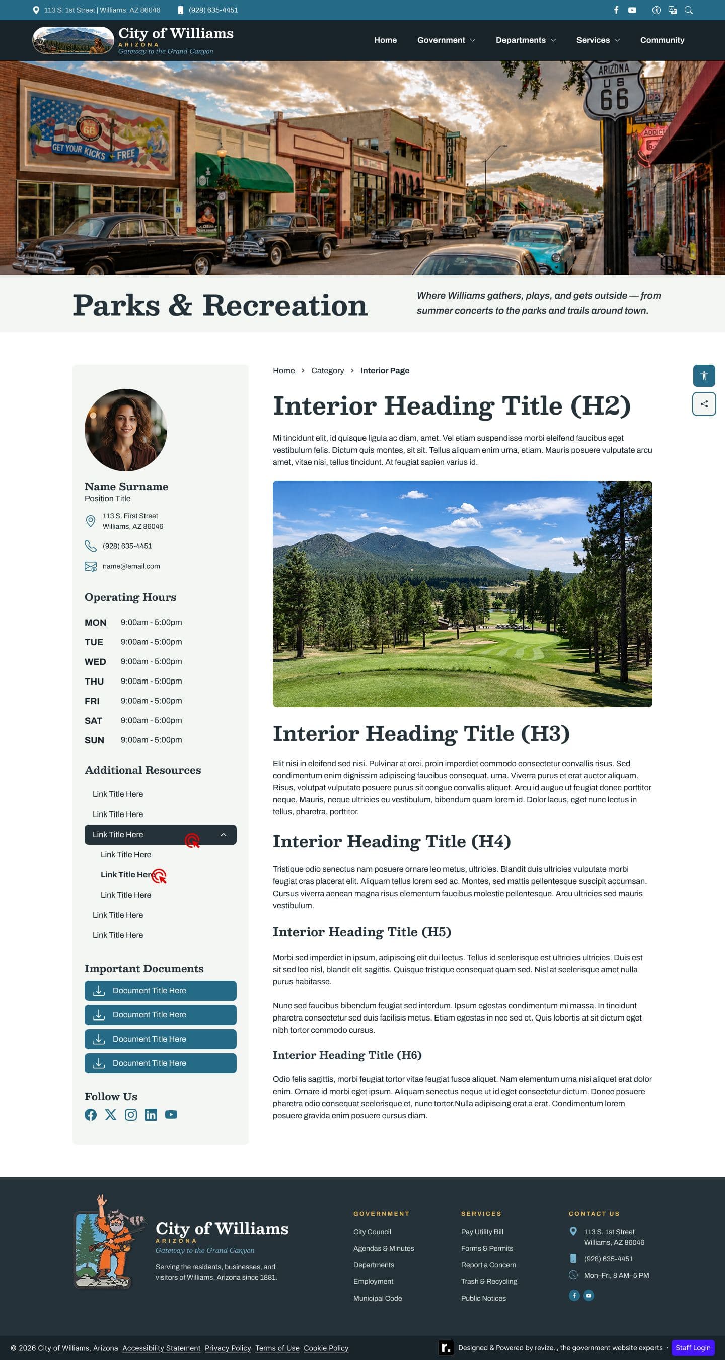 Department template design
