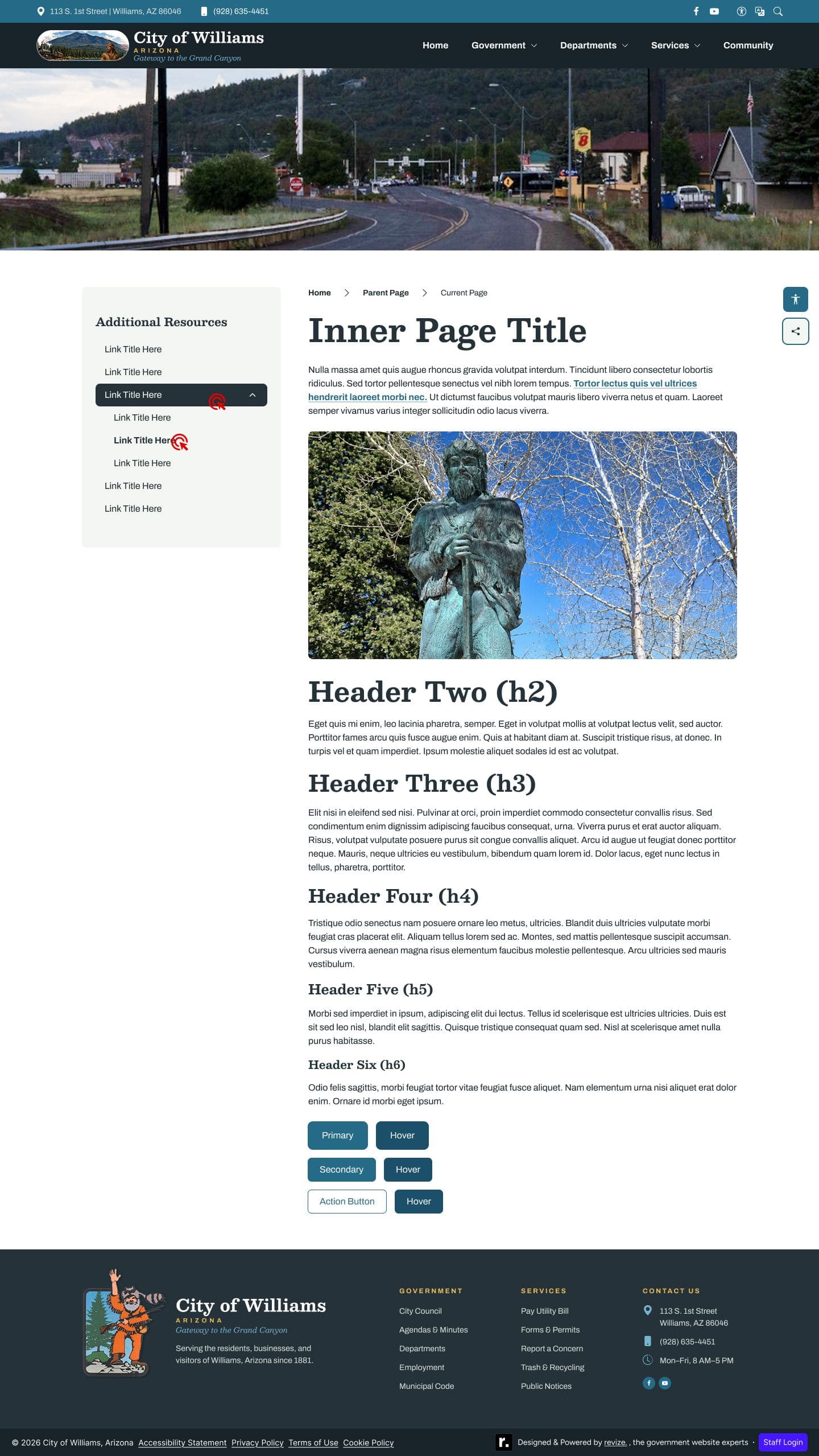 Interior page design