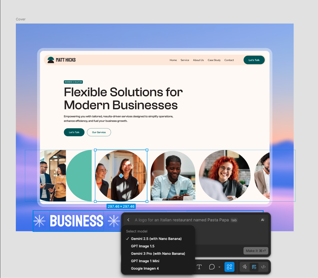 Figma AI generating website designs — from prompt to visual in seconds