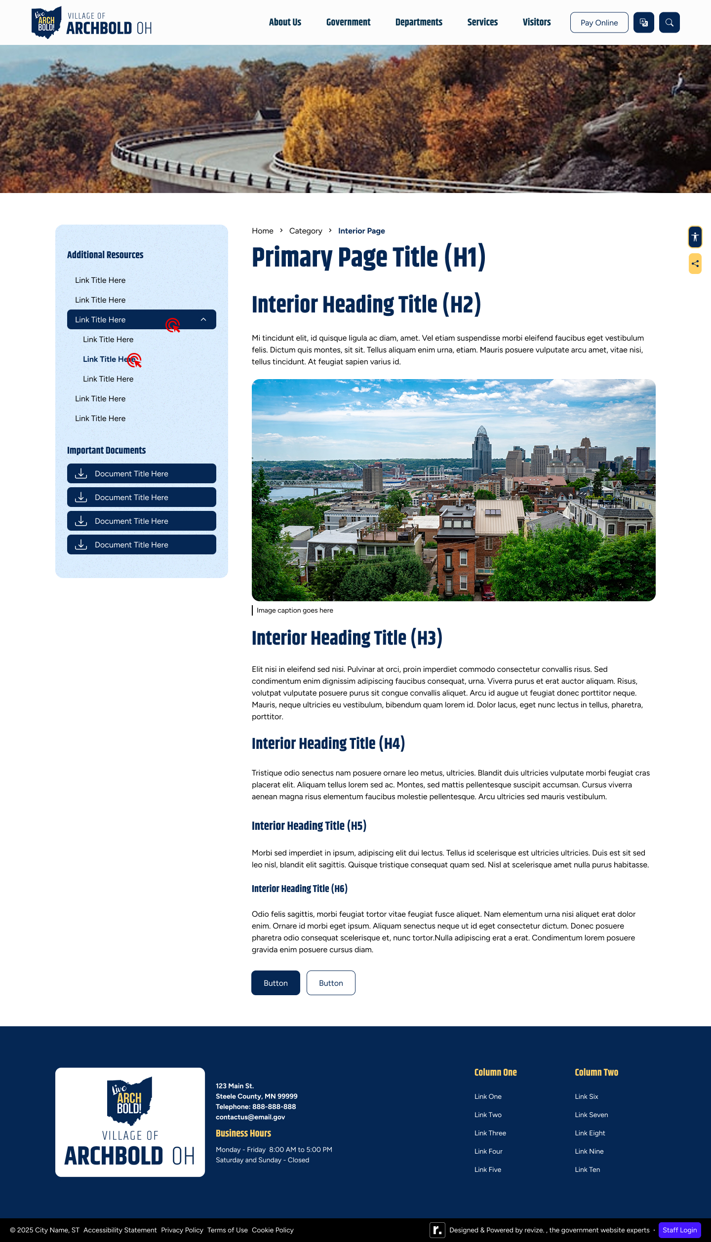 Archbold interior page — clean content layout, sidebar navigation, heading hierarchy